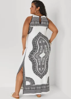 Abstract Print Maxi Dress
