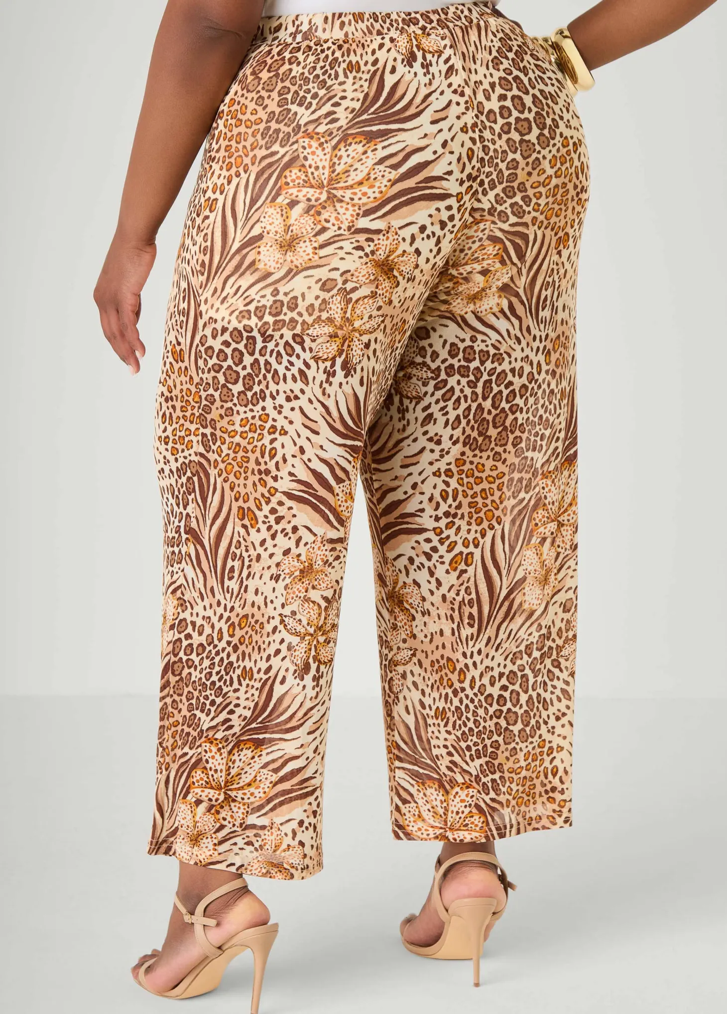 Animal Print Wide Leg Pants