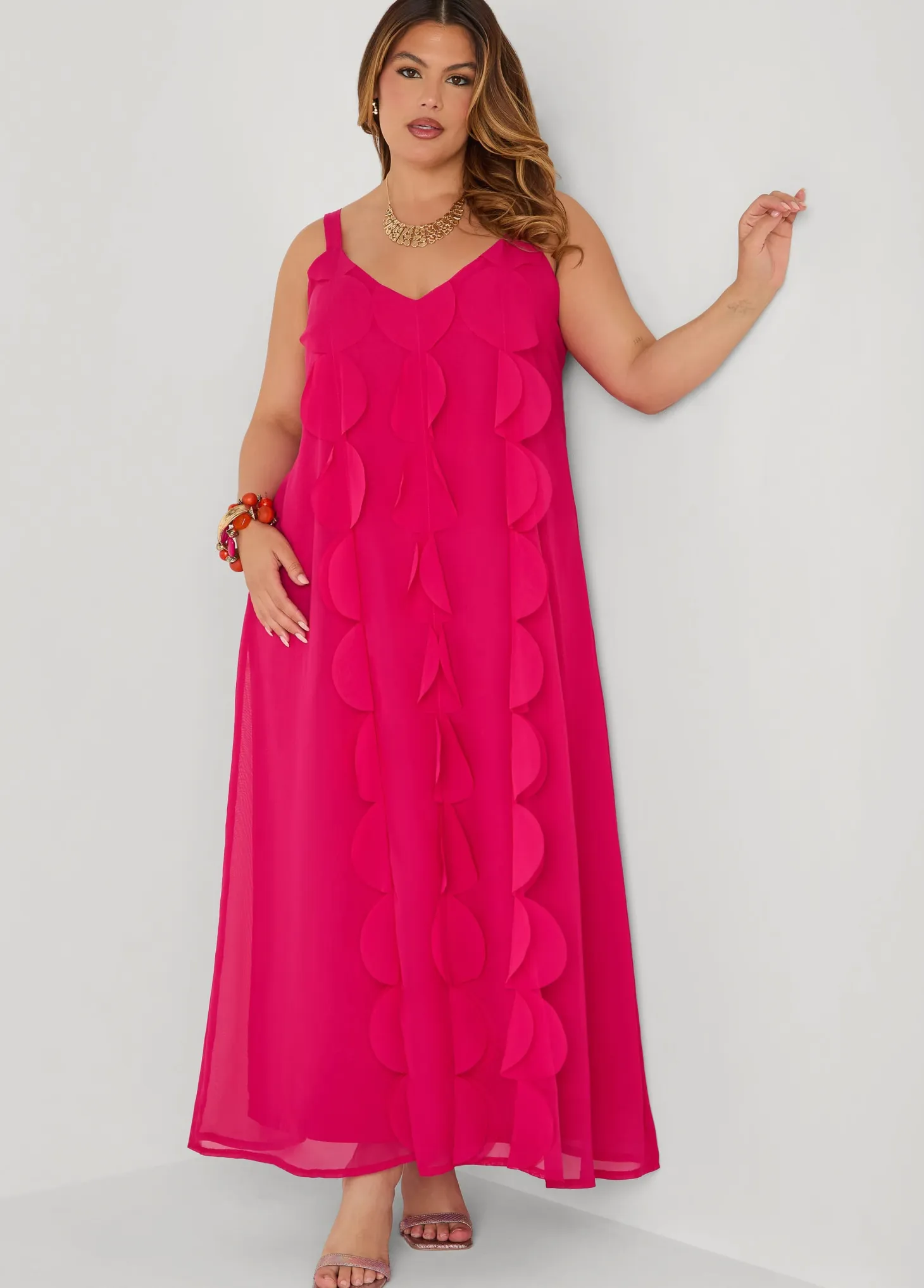 Applique Embellished Maxi Dress