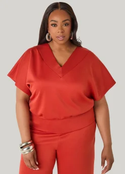 Athletic KnitV Neck Top