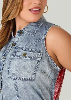 Bandana And Chambray Shirtdress