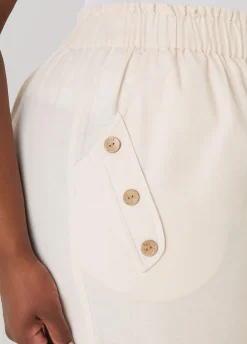 Button Detailed Cotton Blend Pants
