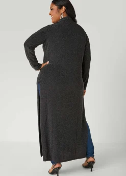 Button Front Metallic Duster