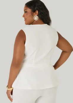 Button Peplum Vest
