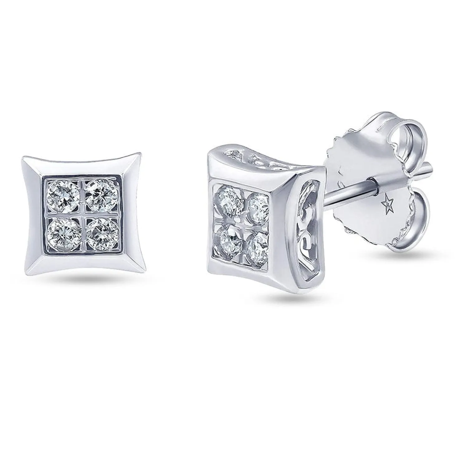 0.25 Carat Bezet Set Lab Diamond Stud Earrings