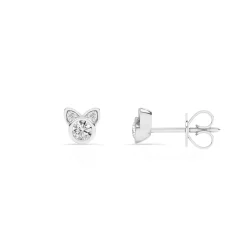 0.25 Carat Cat Shaped Lab Diamond Stud Earrings