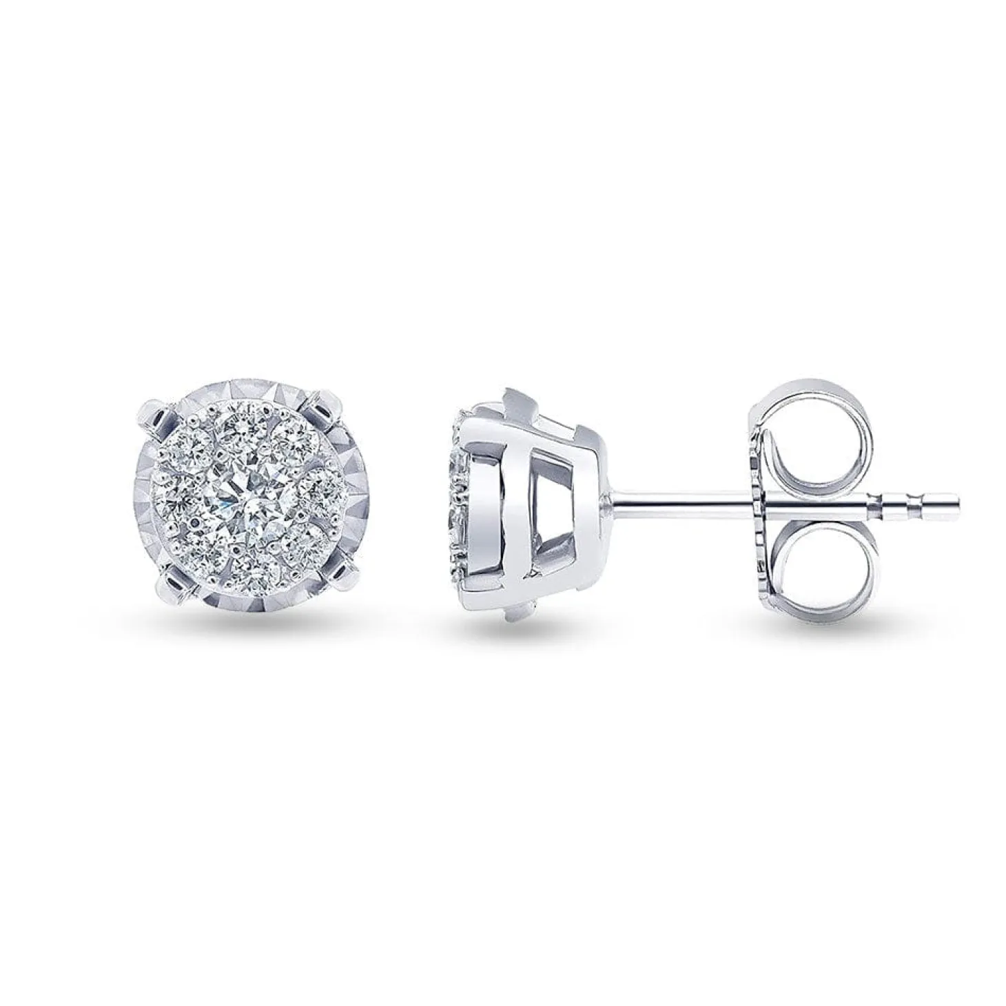 0.50 Carat Cluster Lab Diamond Earrings