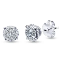 0.50 Carat Cluster Lab Diamond Earrings