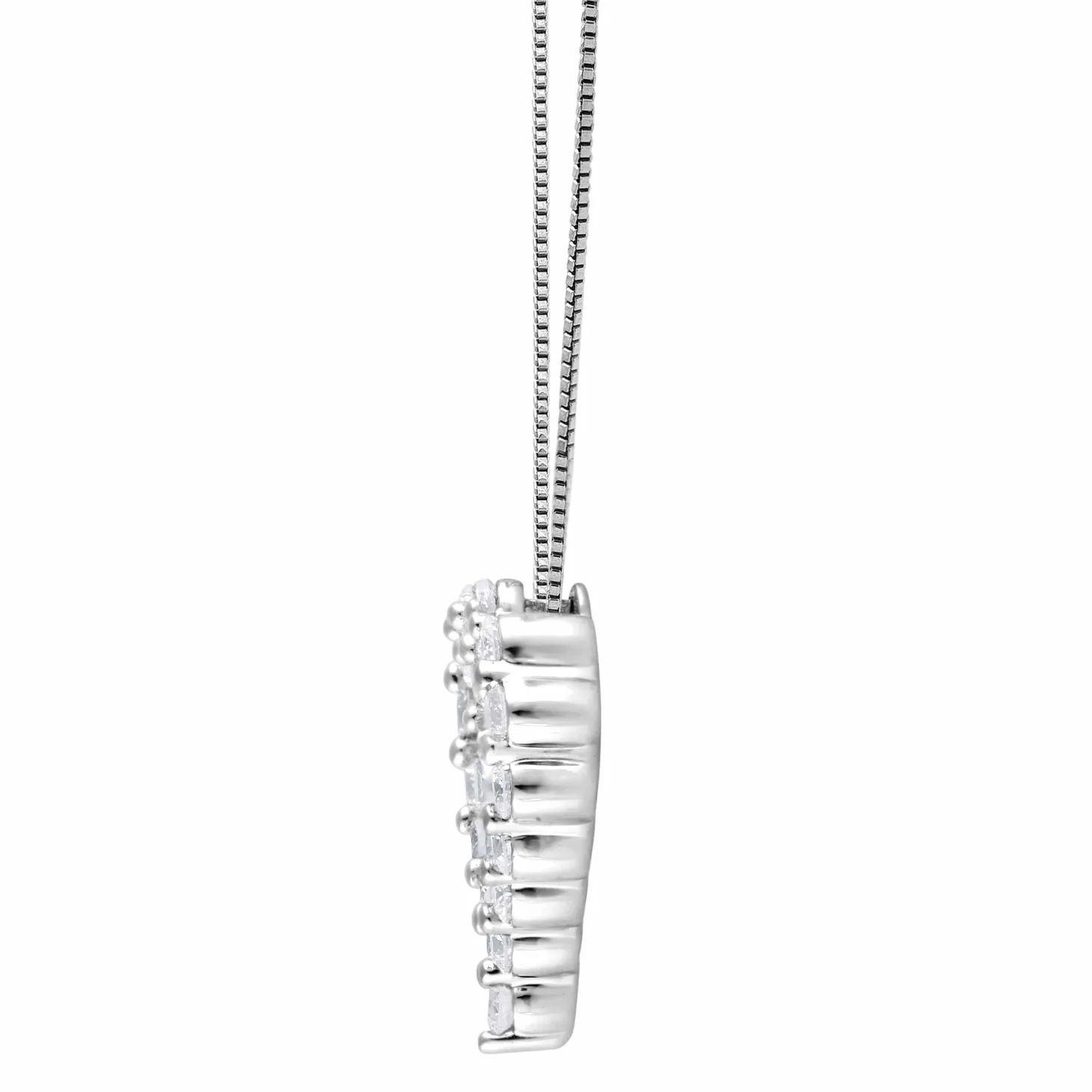 0.25 Carat Heart Lab Diamond Pendant Necklace In Sterling Silver