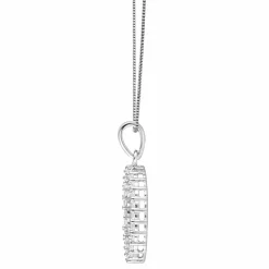 0.33 Carat Lab Circle Of Life Diamond Pendant Necklace In Sterling Silver