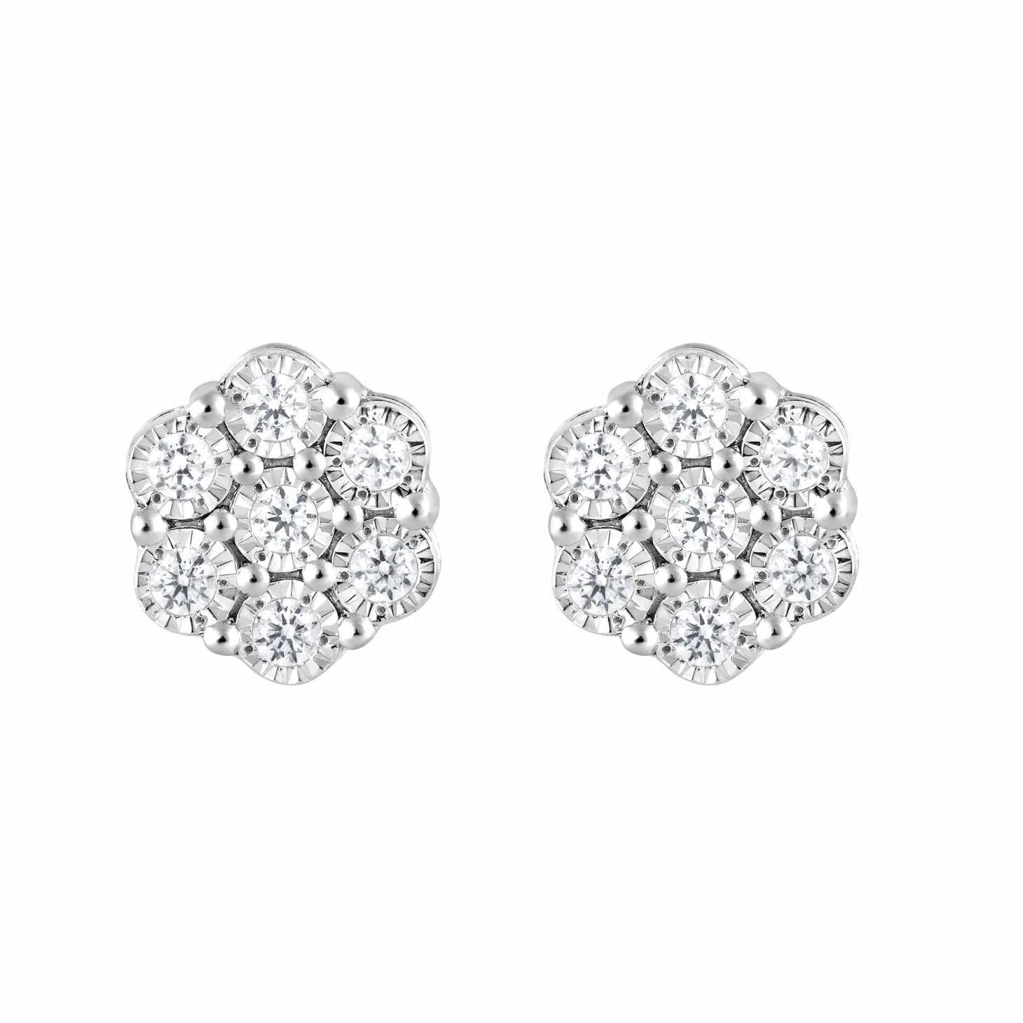 0.25 Carat Lab Cluster Diamond Earrings