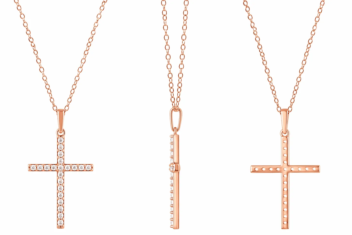 0.25 Carat Lab Cross Diamond Necklace