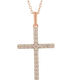 0.25 Carat Lab Cross Diamond Necklace