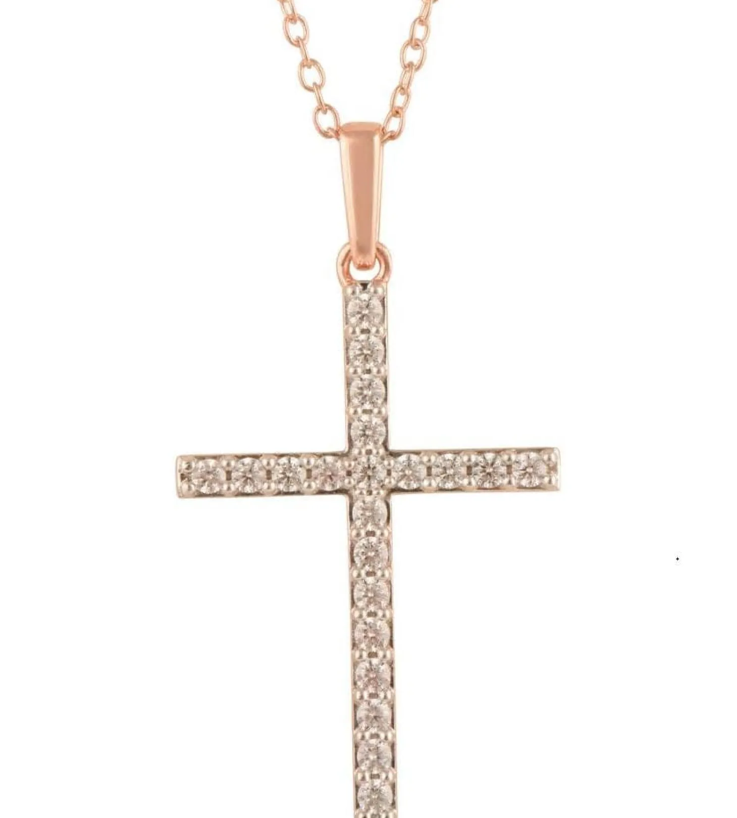 0.25 Carat Lab Cross Diamond Necklace