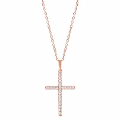0.25 Carat Lab Cross Diamond Necklace