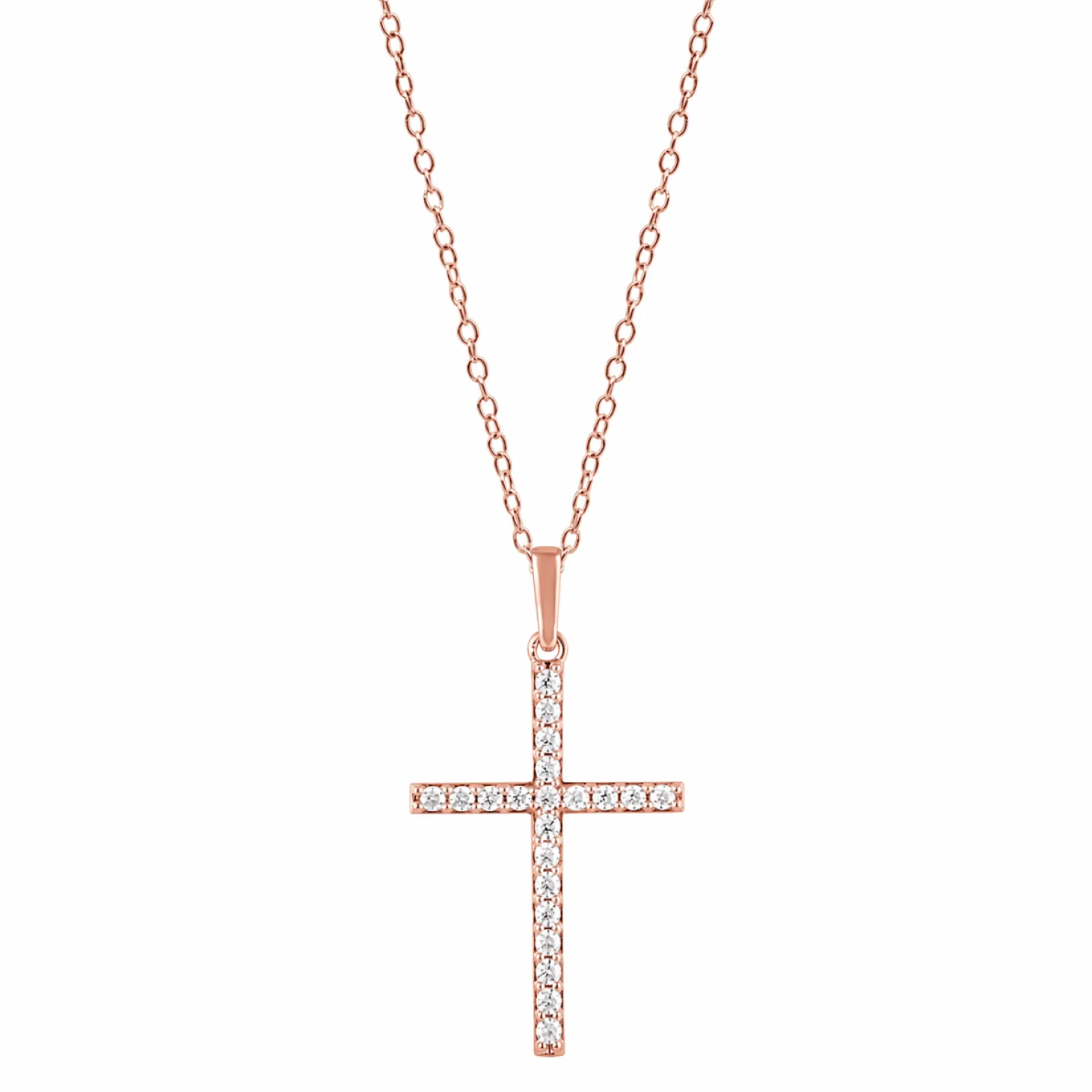 0.25 Carat Lab Cross Diamond Necklace