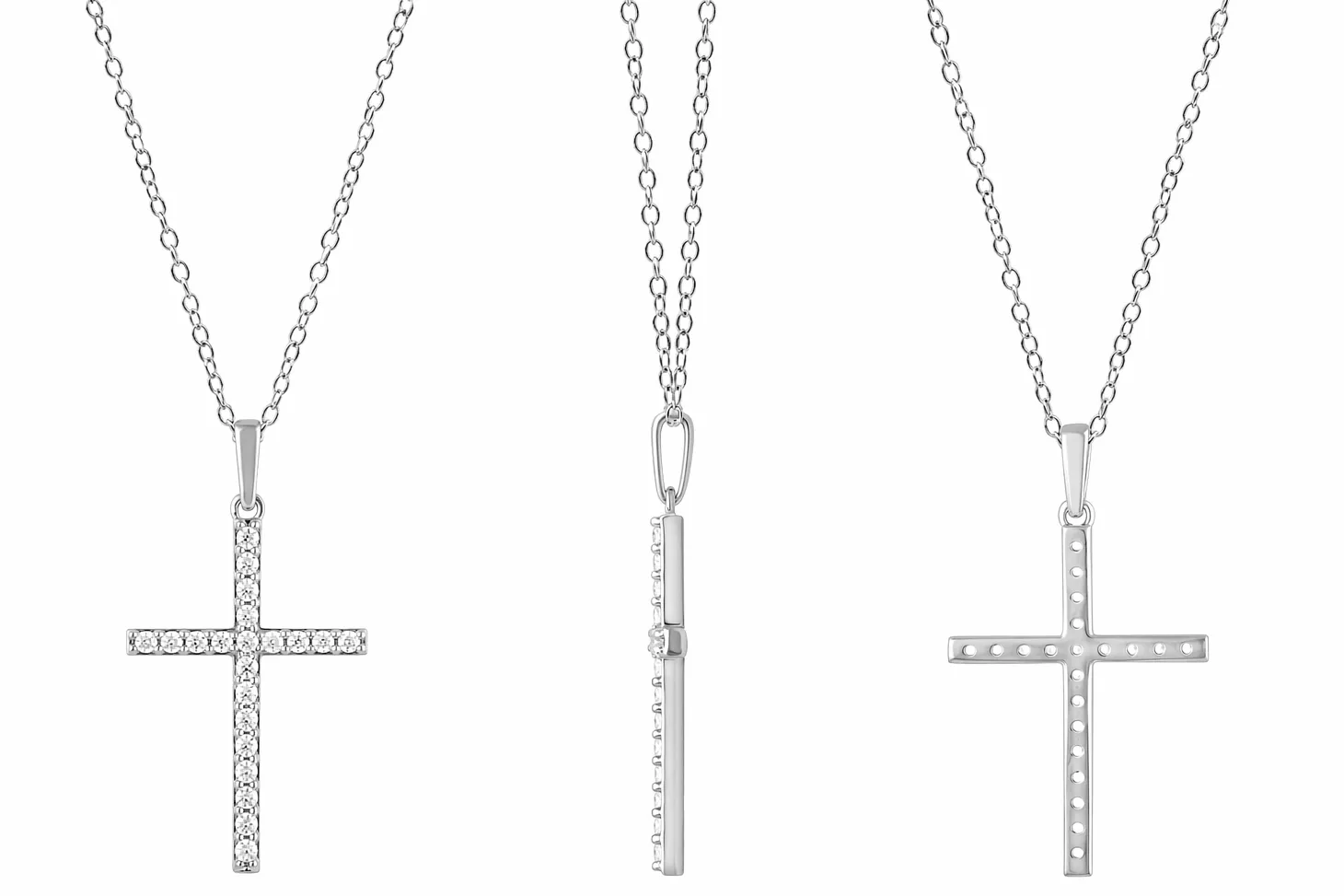 0.25 Carat Lab Cross Diamond Necklace