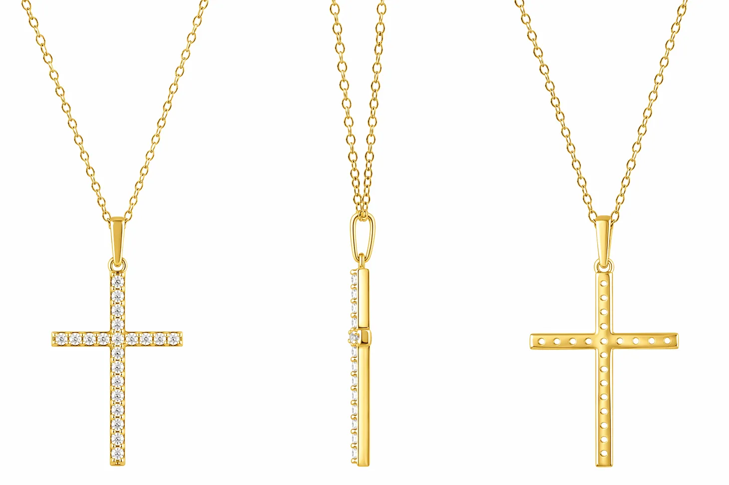 0.25 Carat Lab Cross Diamond Necklace