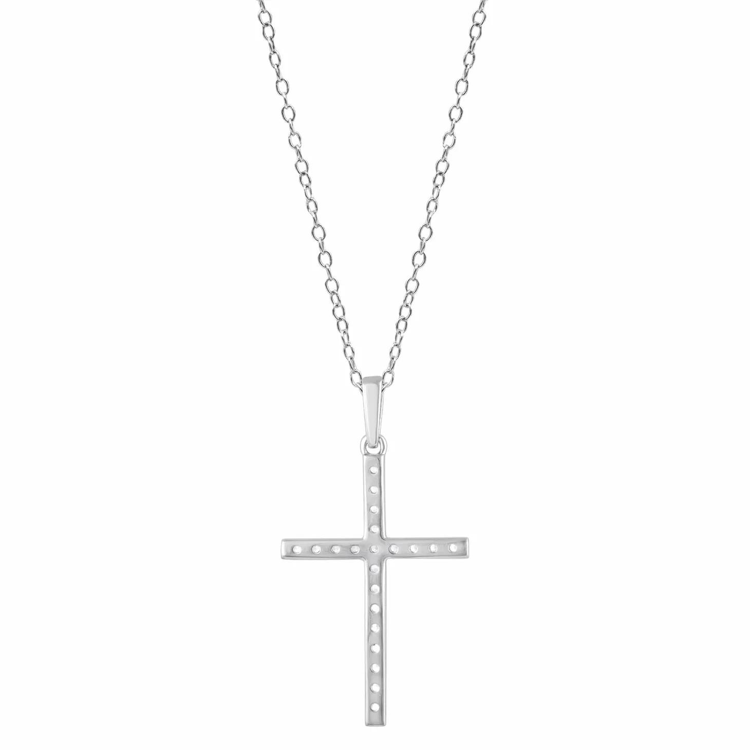 0.25 Carat Lab Cross Diamond Necklace