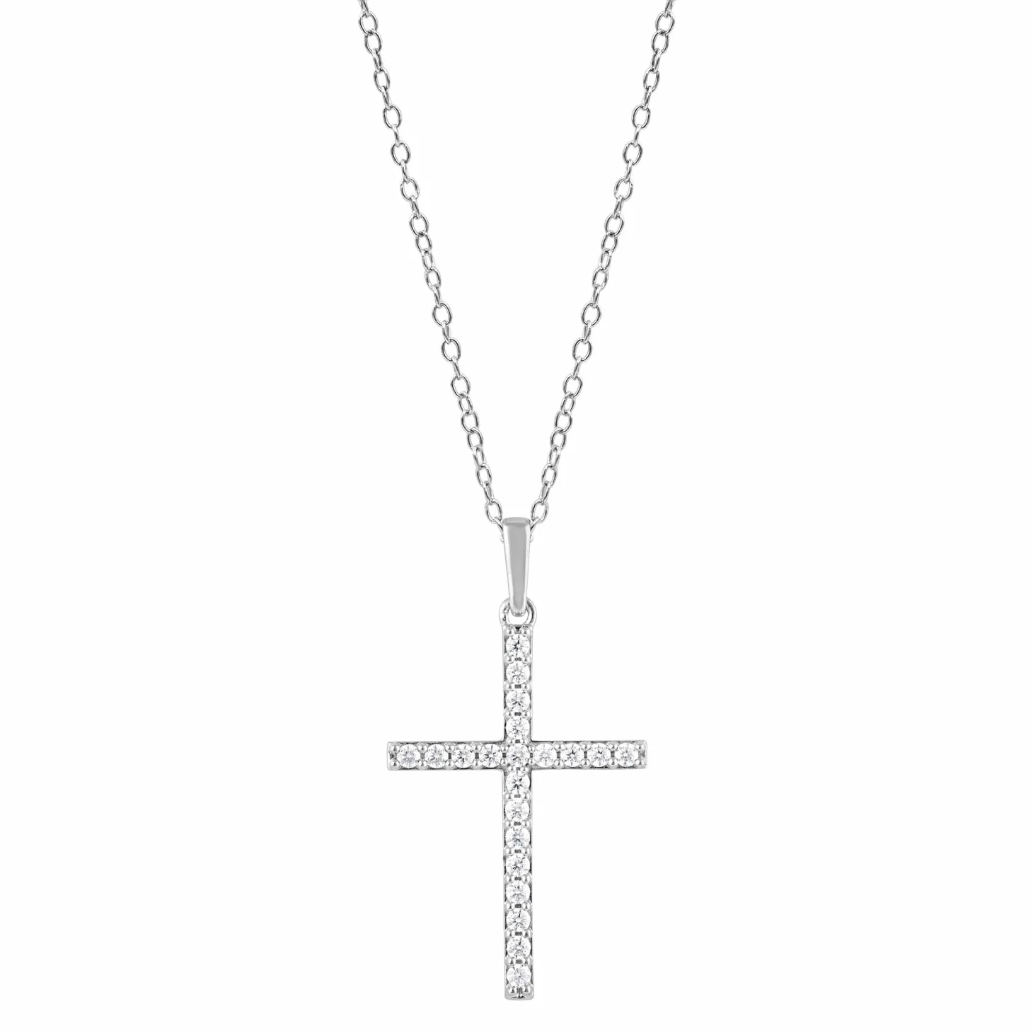 0.25 Carat Lab Cross Diamond Necklace