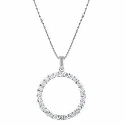 0.33 Carat Lab Diamond Circle Of Life Pendant Necklace in Sterling Silver