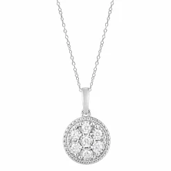 0.25 Carat Lab Diamond Cluster Pendant Necklace