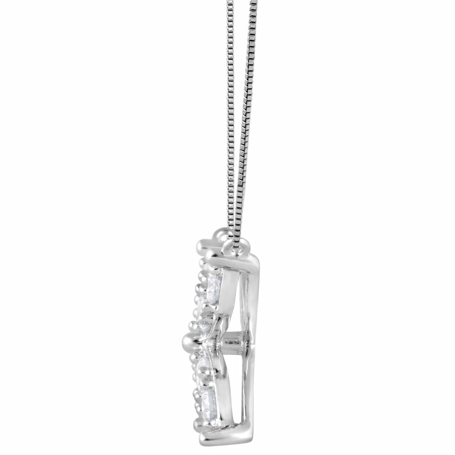 0.20 Carat Lab Diamond Floral Pendant Necklace In Sterling Silver