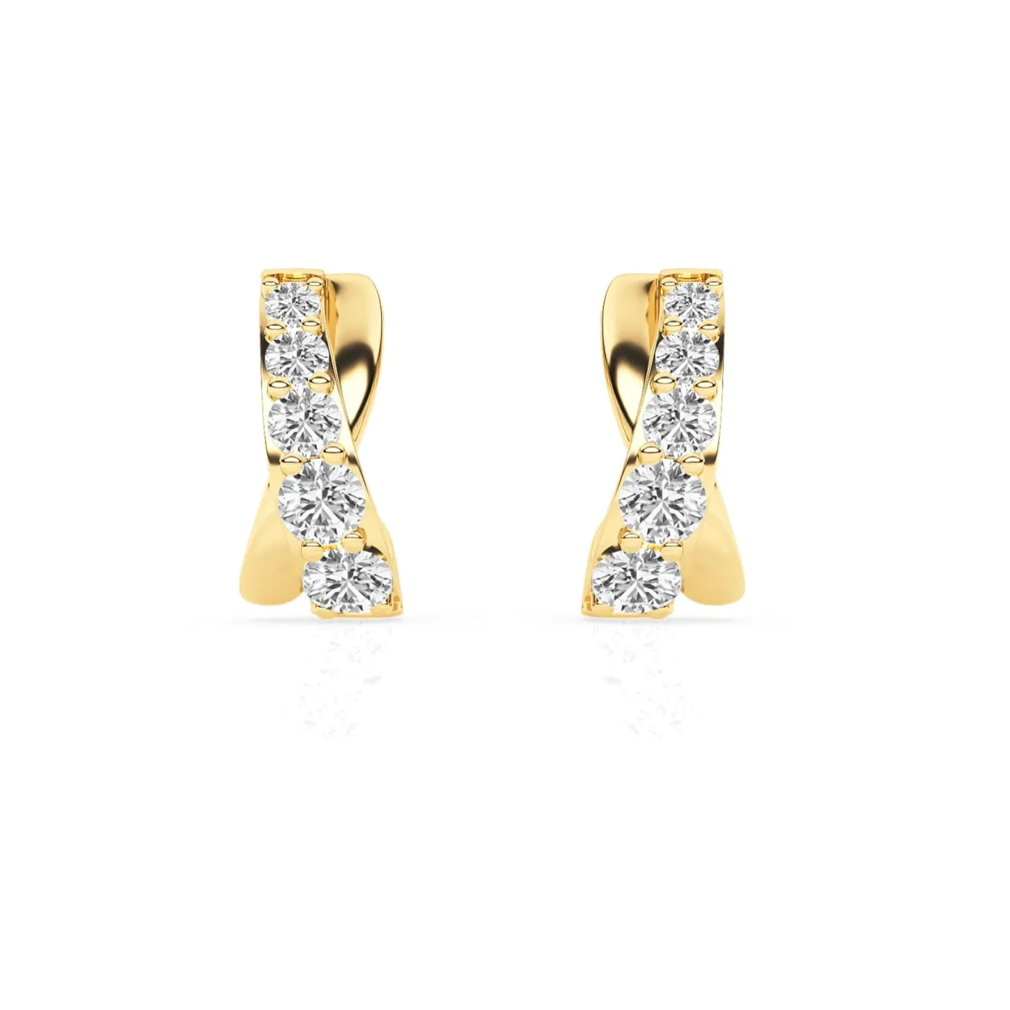 0.15 Carat Lab Diamond Half Hoop Earrings