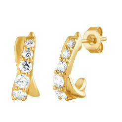 0.15 Carat Lab Diamond Half Hoop Earrings