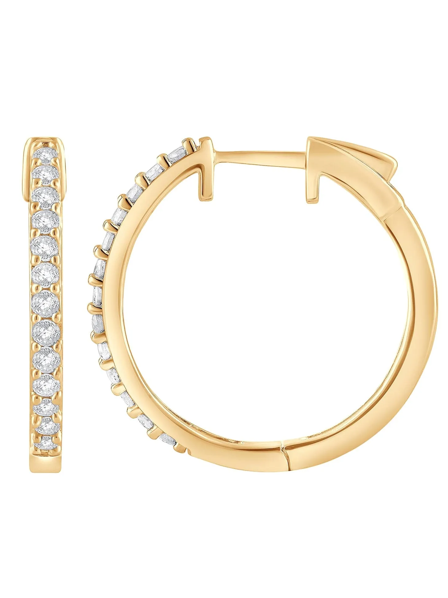 0.50 Carat Lab Diamond Huggie Hinged Hoop Earrings