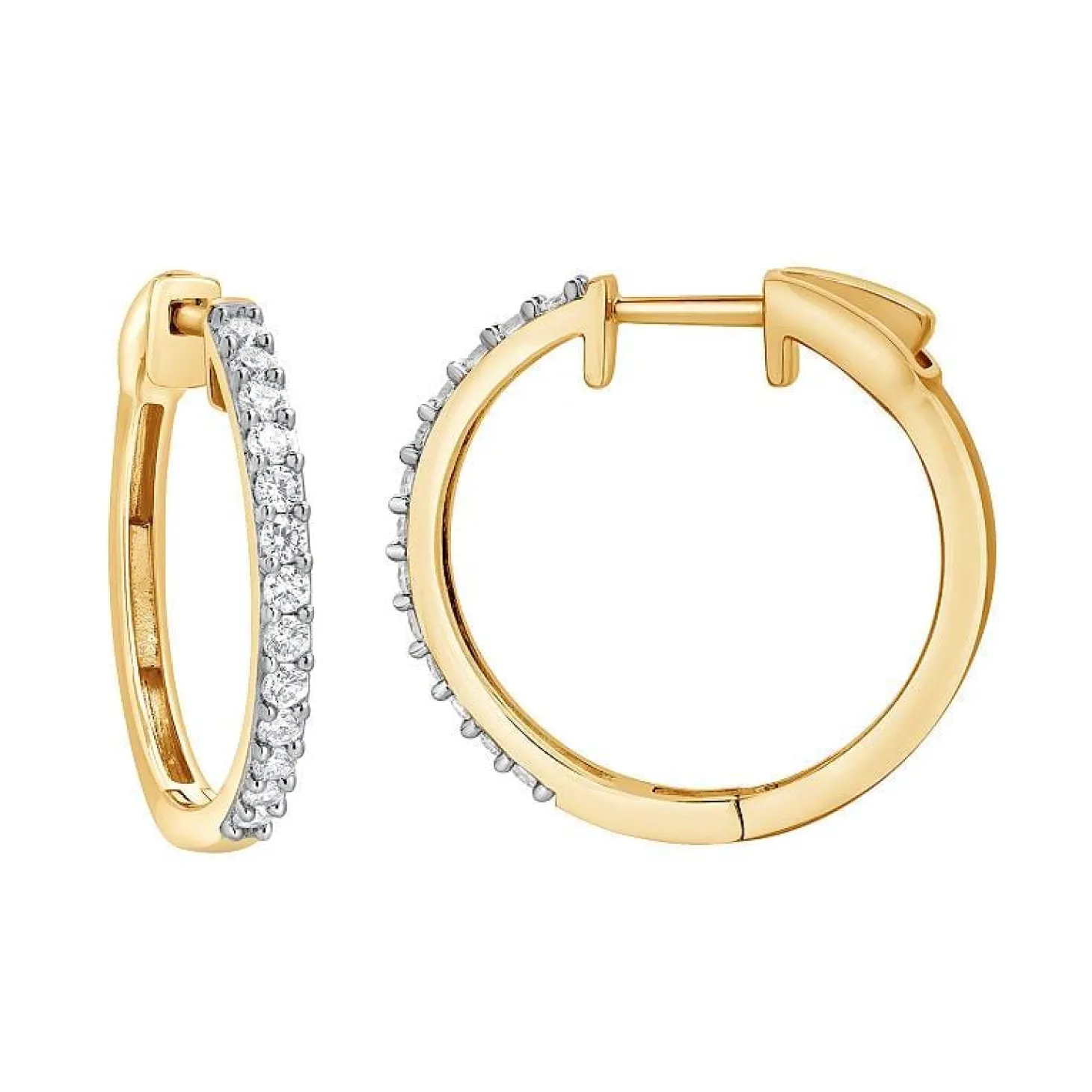 0.50 Carat Lab Diamond Huggie Hinged Hoop Earrings