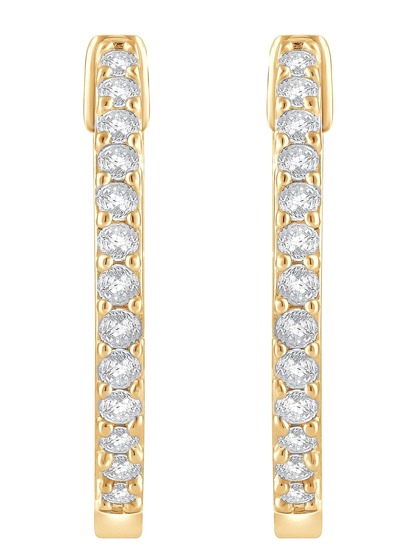 0.50 Carat Lab Diamond Huggie Hinged Hoop Earrings
