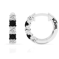 1 Carat Lab Diamond Huggie Hoop In Sterling Silver