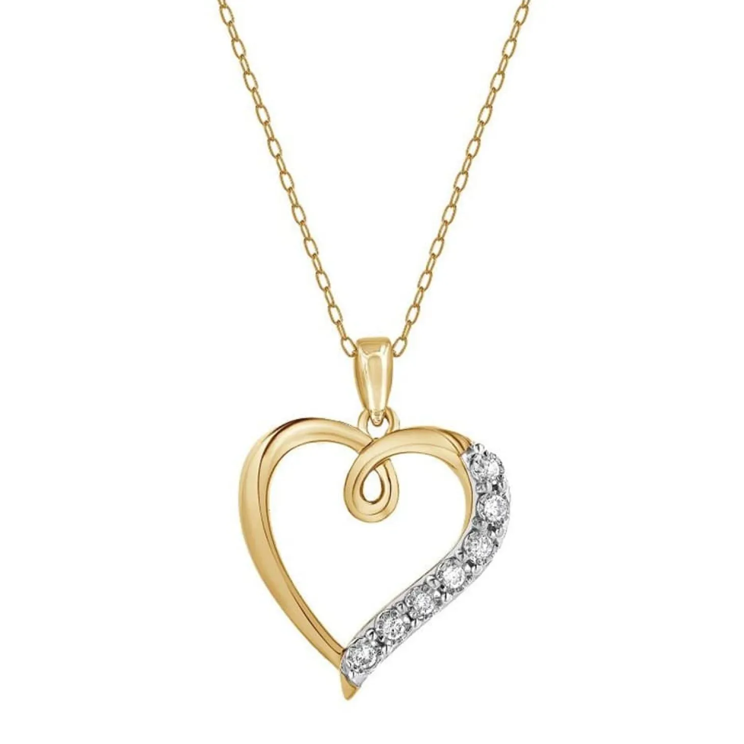 0.10 Carat Lab Diamond Open Heart Pendant Necklace