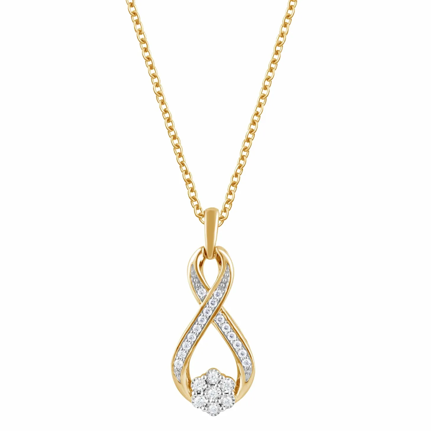 0.25 Carat Lab Diamond Twisted Pendant Necklace