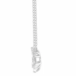 1 Carat Lab Floral Diamond Pendant Necklace In Sterling Silver