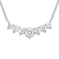 1 Carat Lab Graduating Diamond Necklace In Sterling Silver