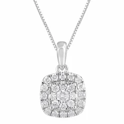 0.33 Carat Lab Halo Diamond Pendant Necklace