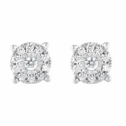 0.25 Carat Lab Halo Diamond Stud Earrings