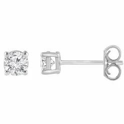 0.50 Carat Lab Round Cut Diamond Stud Earrings
