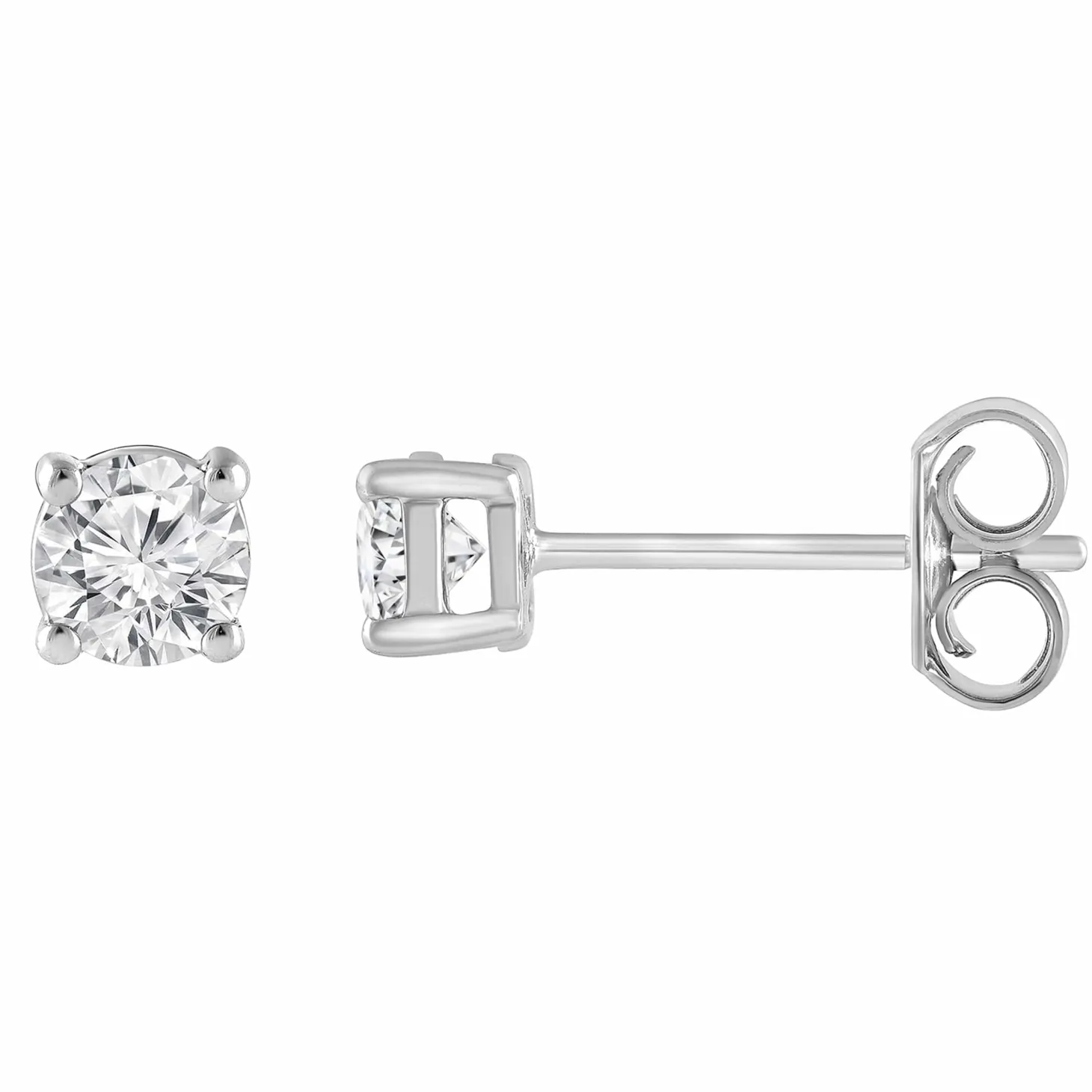 0.50 Carat Lab Round Cut Diamond Stud Earrings