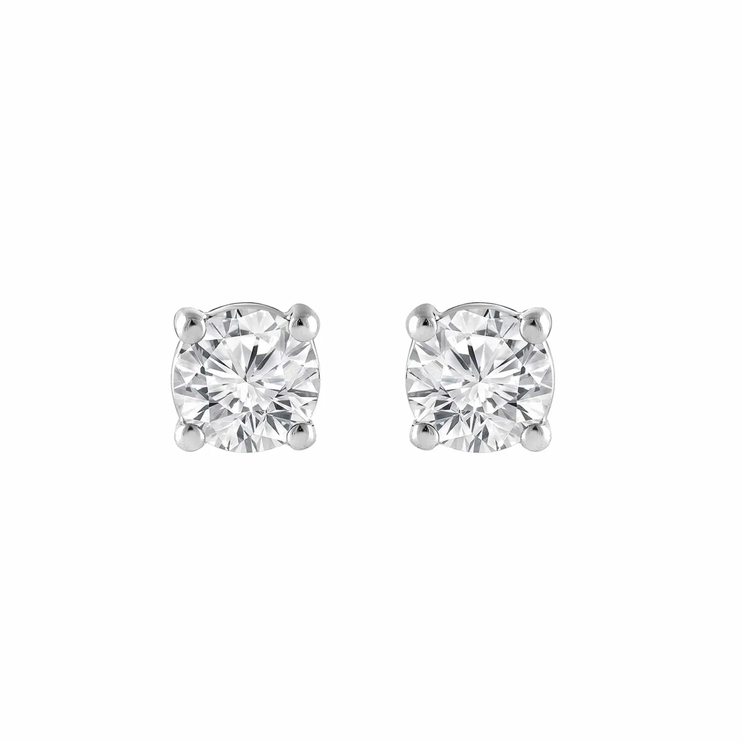 0.50 Carat Lab Round Cut Diamond Stud Earrings