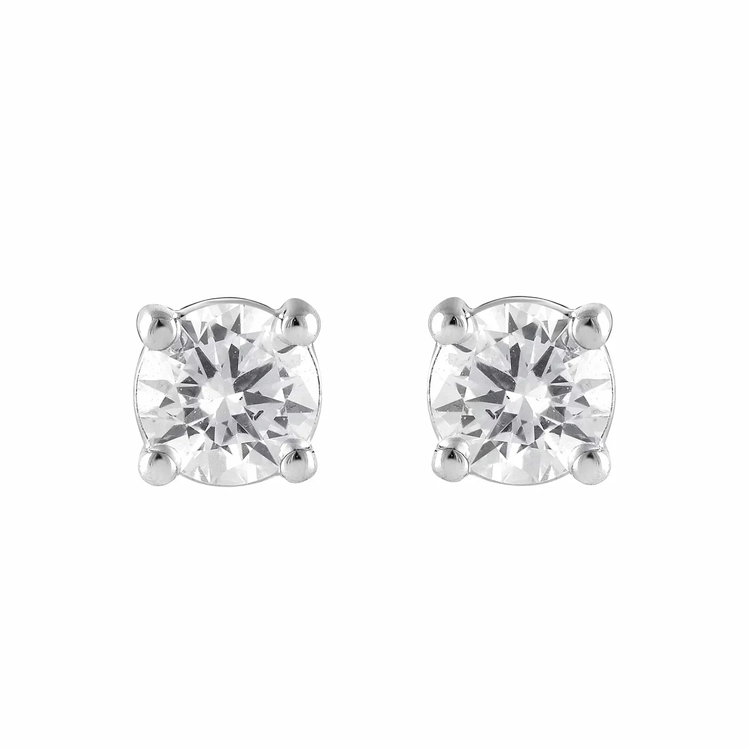 0.50 Carat Lab Round Cut Diamond Stud Earrings