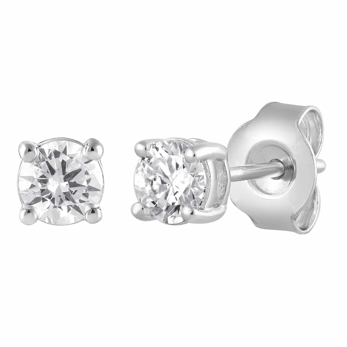 0.50 Carat Lab Round Cut Diamond Stud Earrings