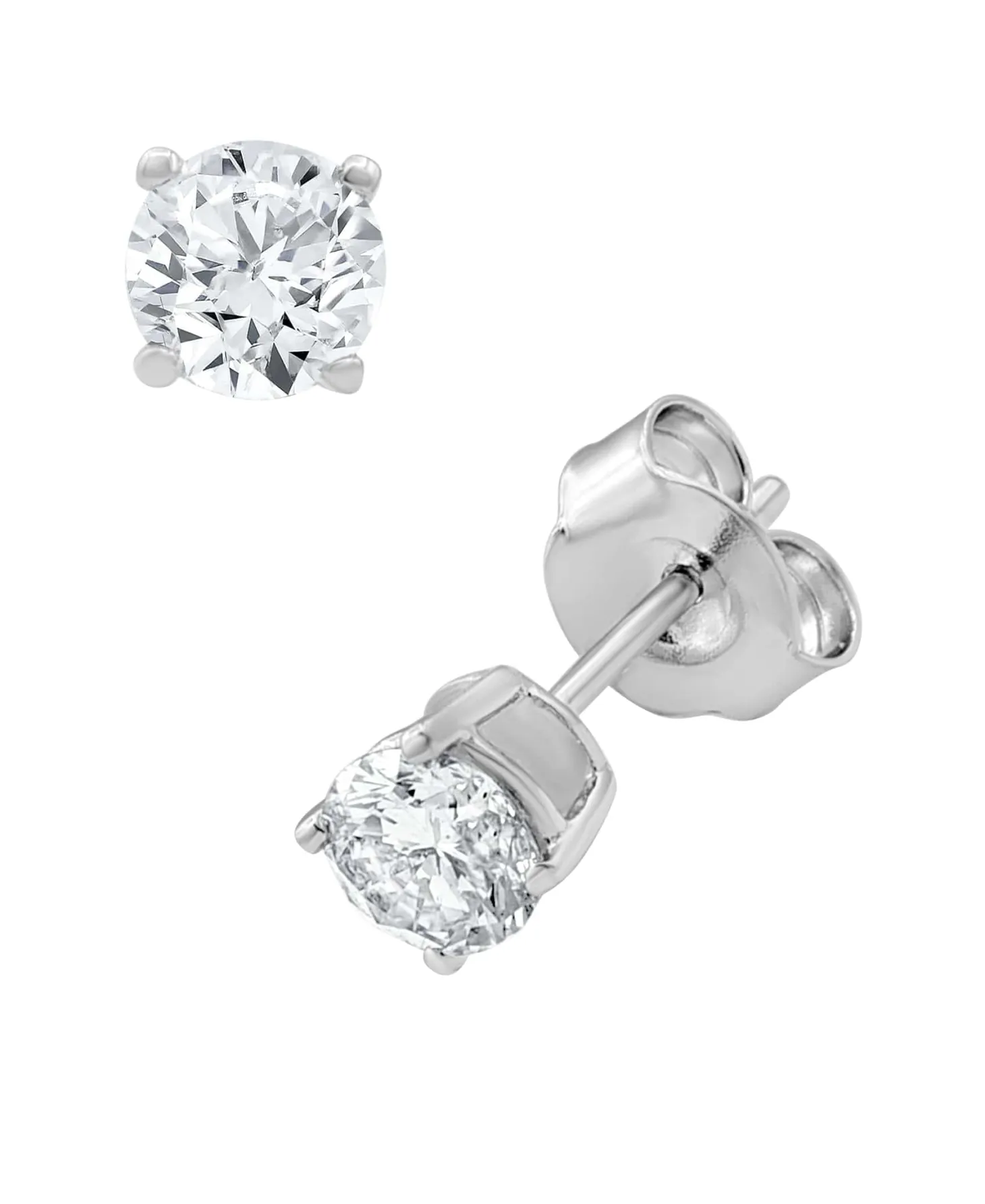 0.50 Carat Lab Round Cut Solitaire Diamond Necklace Set
