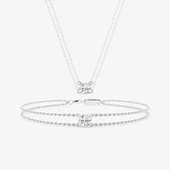 0.60 Carat Lab Round Solitaire Diamond Necklace In Sterling Silver
