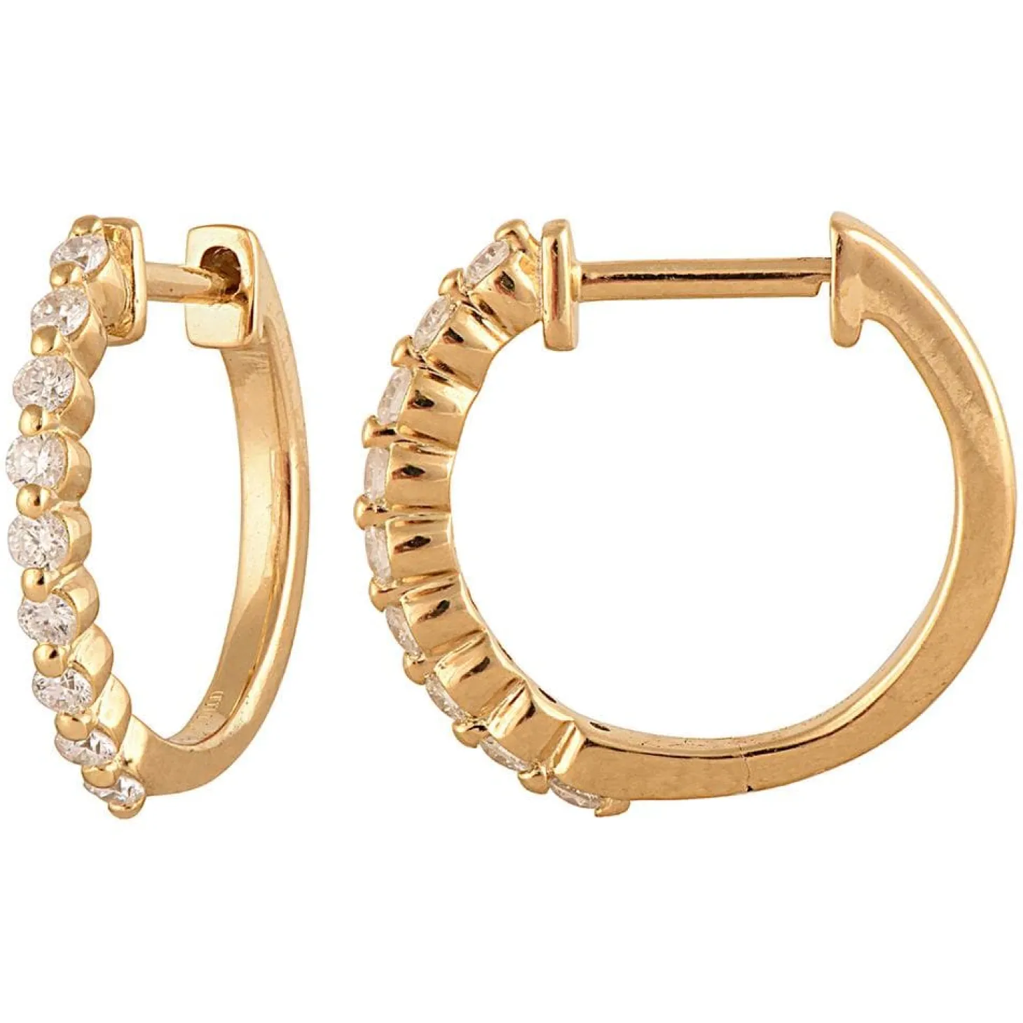 0.25 Carat Lab Single Row Diamond Hoop Earrings