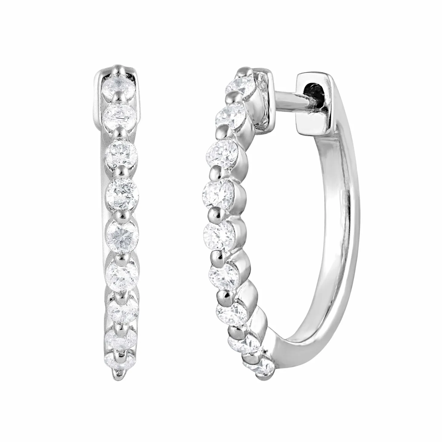 0.25 Carat Lab Single Row Diamond Hoop Earrings