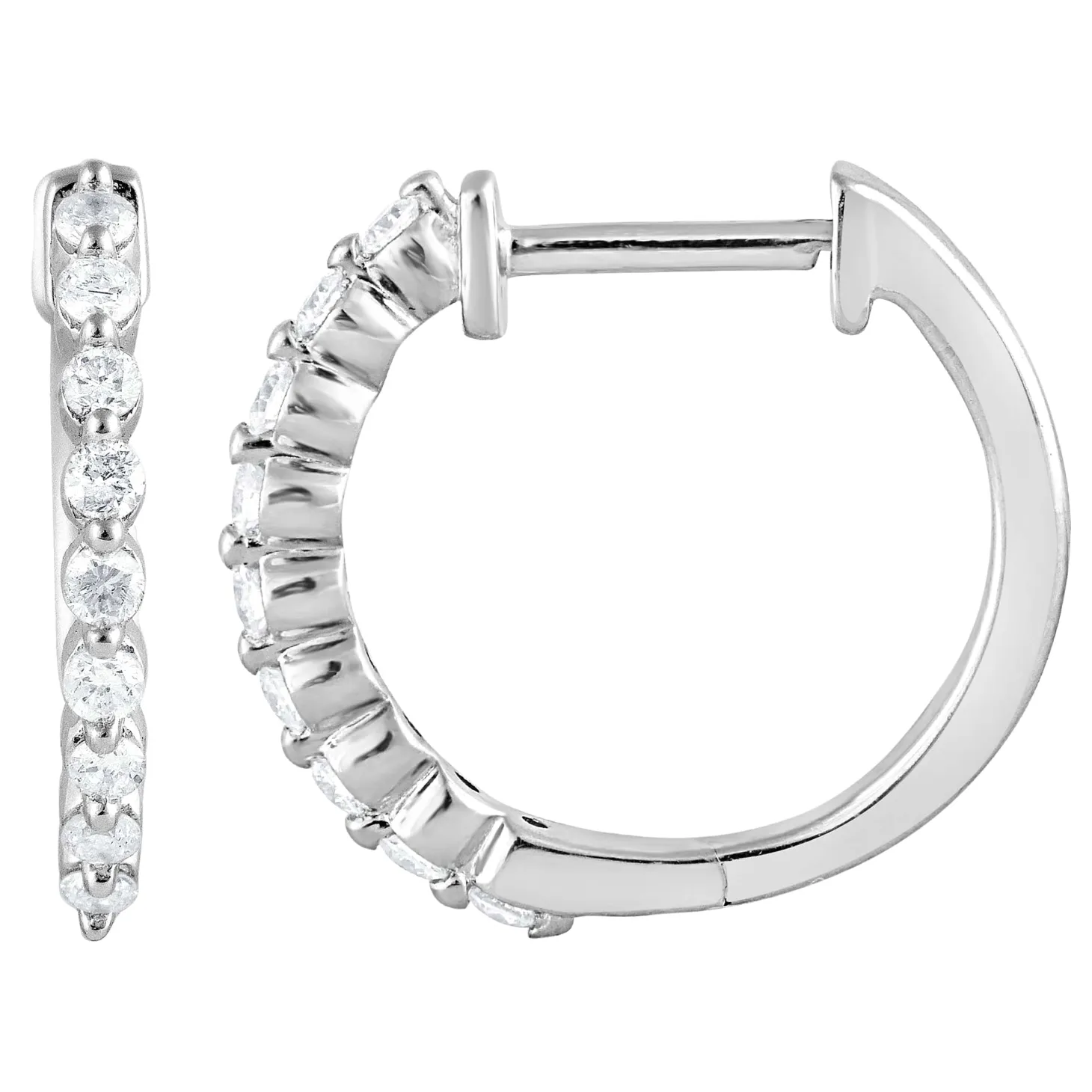 0.25 Carat Lab Single Row Diamond Hoop Earrings