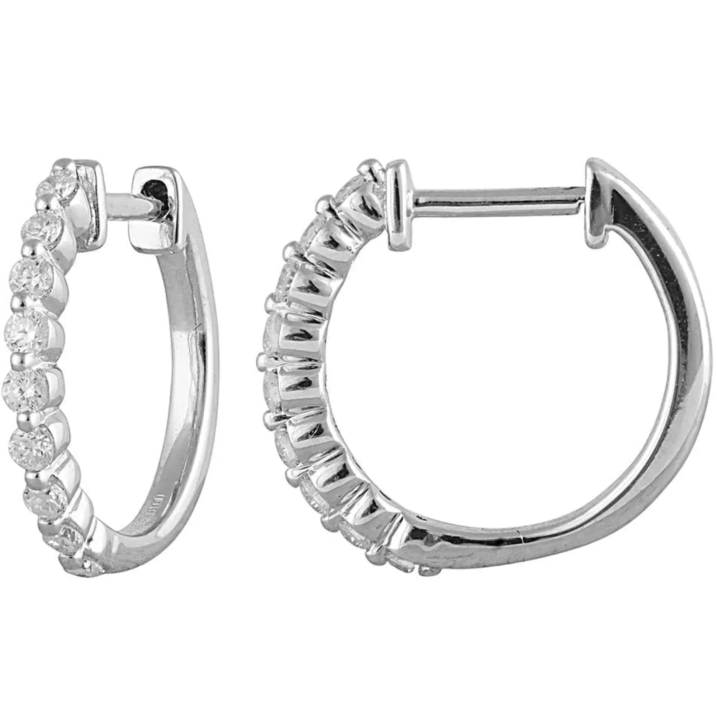 0.25 Carat Lab Single Row Diamond Hoop Earrings